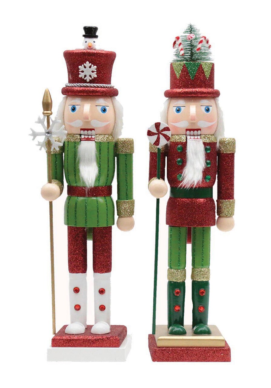 Santa's Workshop Home Decorative 15" Christmas Surprise Nutcracker, Set of 2